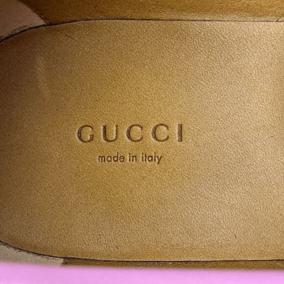 Gucci Pink Leather GG Logo Lug Sole Loafers EU 40 w/ Gold Hardware & Dust Bags - Picture 12 of 13